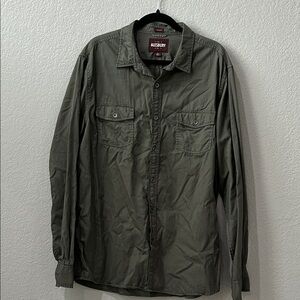 Alesbury Olive Green Casual Button-Down Shirt